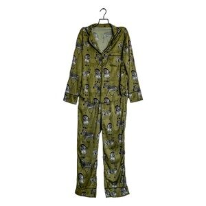 Green Animal Print Pajama Set
